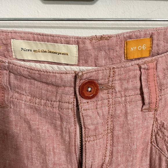 Pilcro and the Letterpress Linen Blend Pants Size 6 Pink Wide Leg - Picture 4 of 6